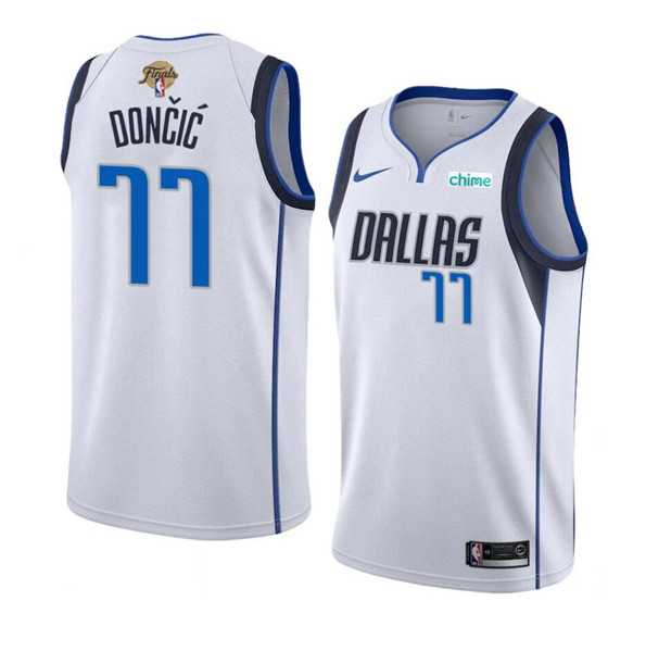 Men%27s Dallas Mavericks #77 Luka Doncic White 2024 Finals Association Edition Stitched Basketball Jersey Dzhi->indiana pacers->NBA Jersey